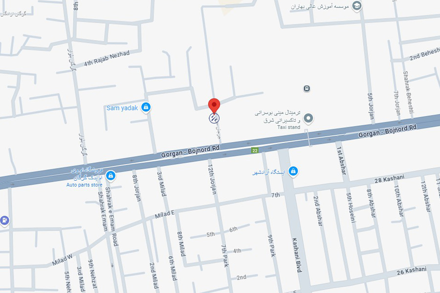 لوکیشن نمایندگی برساوش خودرو ماندگار گلستان - گرگان